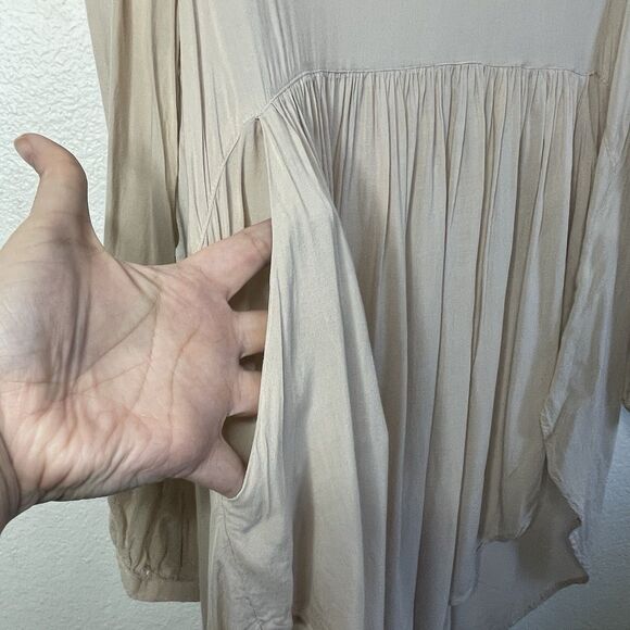 Urban Outfitters Cooperative Women's Size M Beige Babydoll Blouse Tunic - Picture 6 of 13